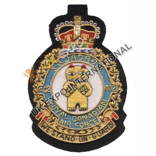 RCAF 402 City of Winnipeg Squadron Bullion Blazer Badge