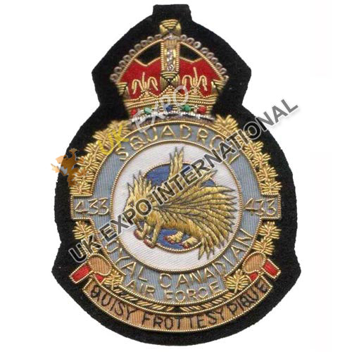 RCAF 433 Porcupine Squadron Bullion Blazer Badge