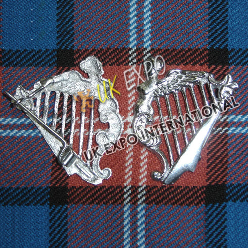 SS Chrome Irish Harp Badge