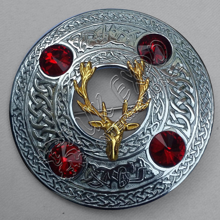 Stage Celtic Horse Kilt Plaid Brooch