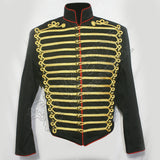 Steampunk Hussar Jacket Black with Red Edging
