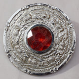 Red Stone Thistle Plaid Brooch