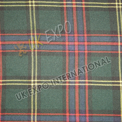 Yellow Black and Red Line on Mate Green Shade Tartan No 36