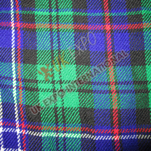 Red and White Line on Blue and Green Shade Tartan No 46