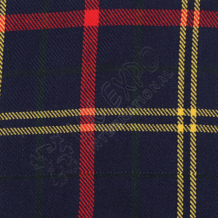 Red and Yellow Line on Black Tartan No 12