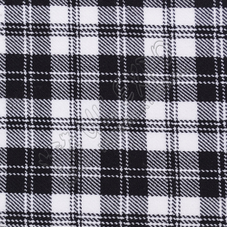 Black Line on White and Gray Shade Tartan No 34