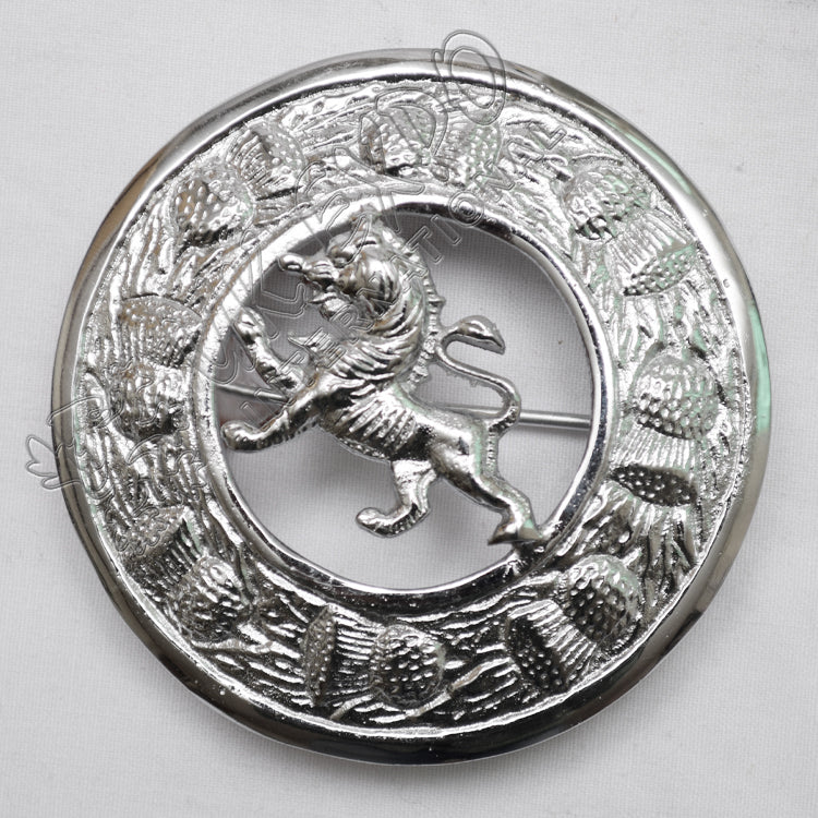 Thistle Knot With Rampart Lion Badge Brooch