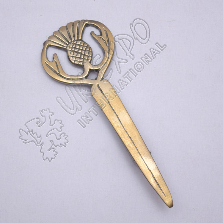 Thistle Brass Antique Kilt Pin