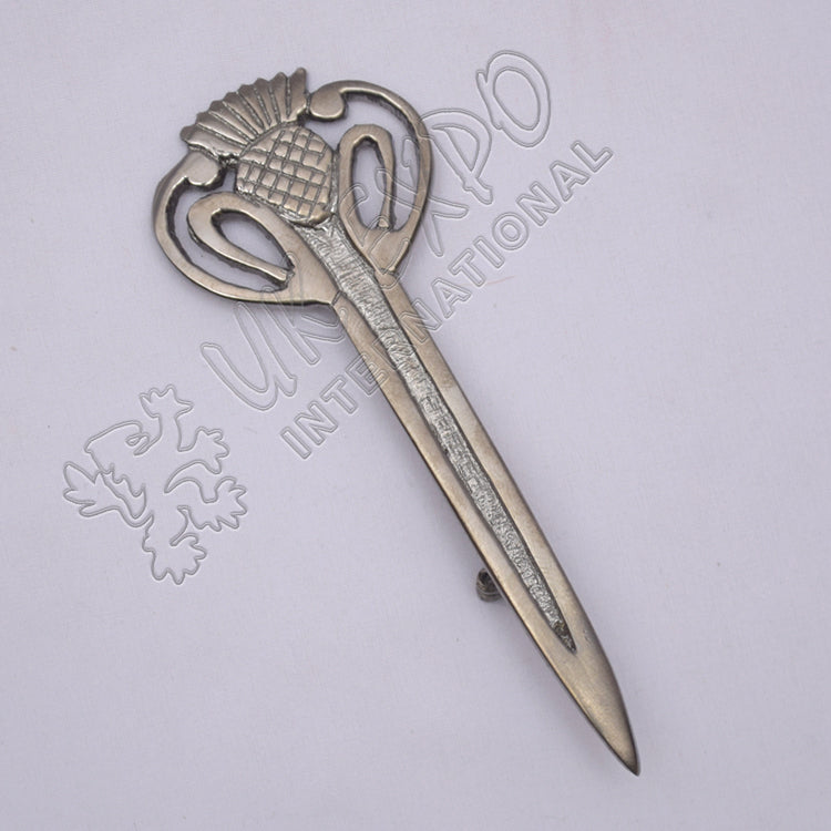 Thistle Shiny Antique Kilt Pin