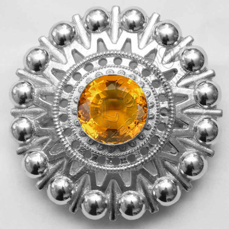 Topaz Stone With Snap Button Fit Brooch
