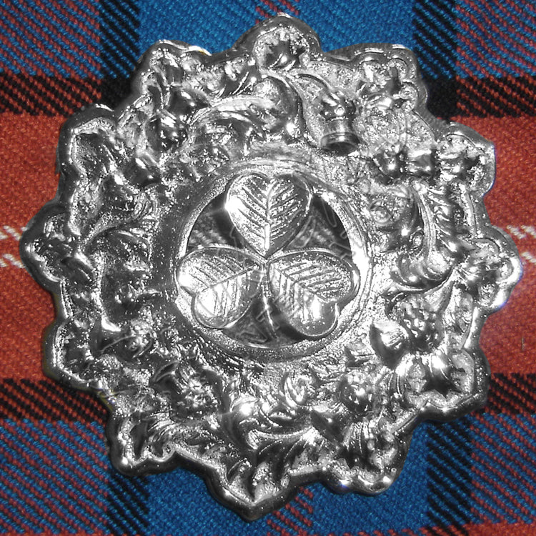 Trim Brooch With Shamrock Badge