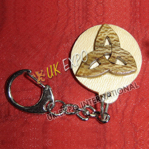 Trinity Knot Wooden Key Chain