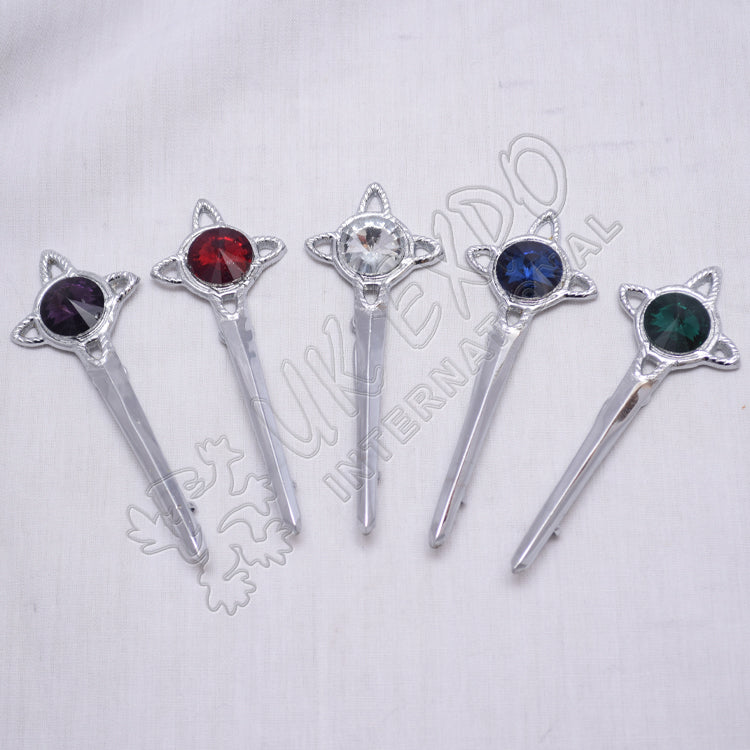 Trinity Ruby Stone Celtic Kilt Pin