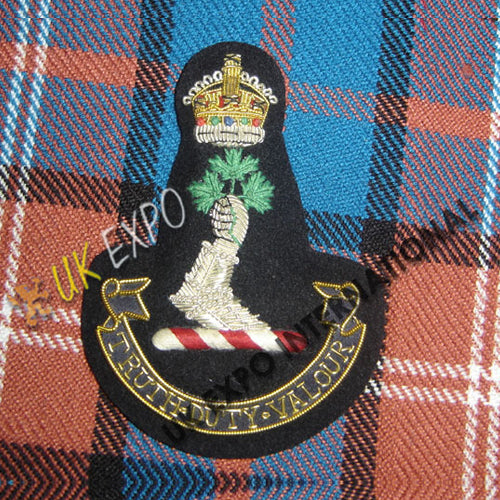 Royal Signals Bullion Blazer Badge Mercury Crest Truth Duty Valour Hand Embroidered Insignia Patch