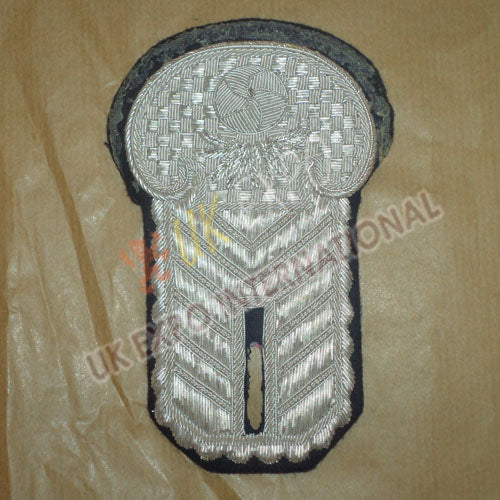 Unfinished Shoulder Epaulette Embroidery Silver Bullion