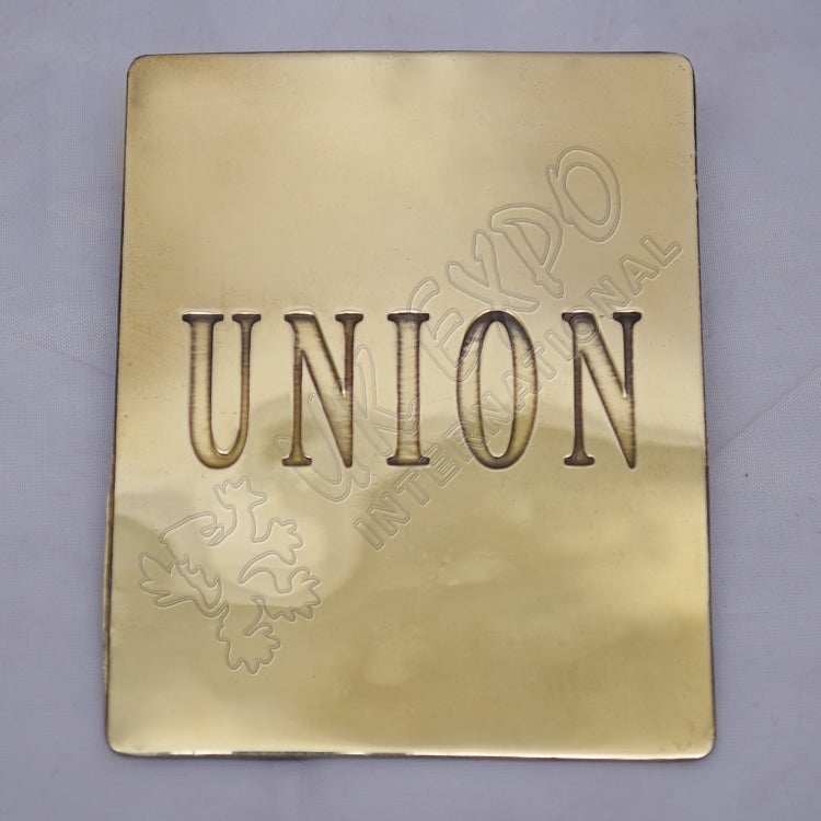 Union Brass Chest Plate Cross Belt Military Plate