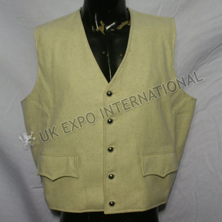 Military Style Mustard Historical Waistcoat