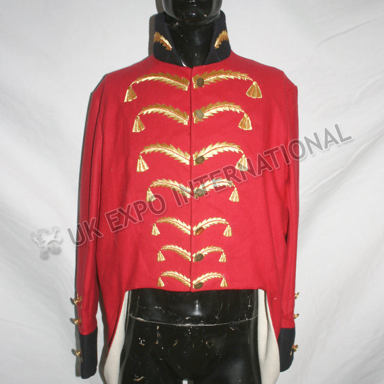 Waterloo ADC Levee Red Gold Zari Embroidery Coat