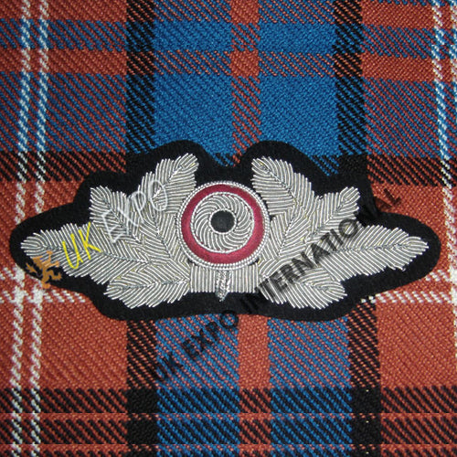 Replica German Luftwaffe Officers Visor Cap Wreath Cockade Bullion Embroidered Insignia Badge