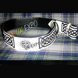 White Color Belt With Black Hand Embroidery And Black Backing