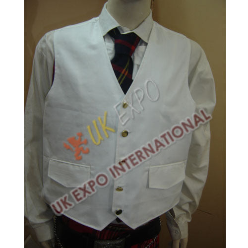 White Cotton Jean Dress Vest