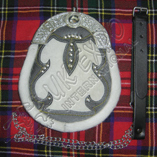 Celtic Star Chrome Stud Goat Skin Sporran