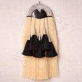Diamond Shape Horse Hair Celtic Full Dress Black Leather Sporran