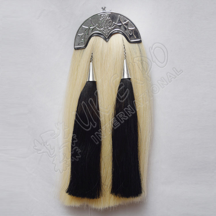 Scottish Chrome Flower White Horse Hair Sporran