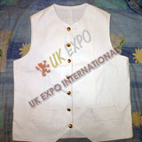 White Jean Military Vest