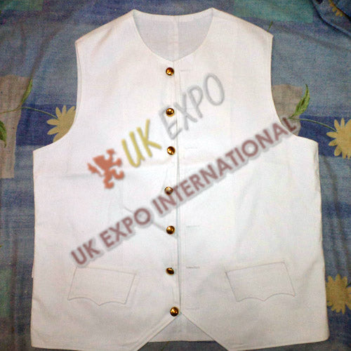 White Jean Military Vest