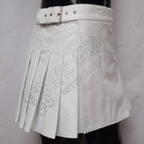 White Leather ladies Utility Kilt
