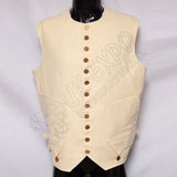 Off White Wool Vest Military Waistcoat