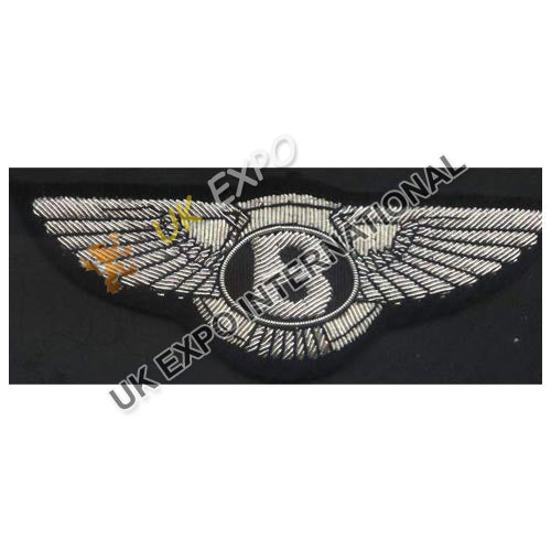 Silver Bullion Wings Blazer Badge