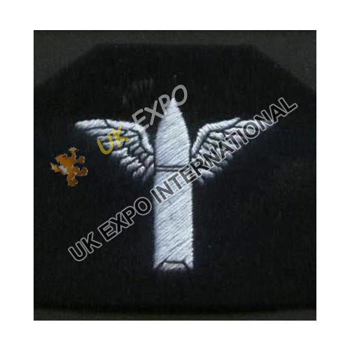 White Military Air Gunner Winged Bullion Badge