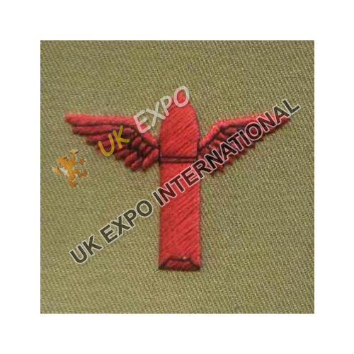 Red Military Air Gunner Winged Bullion Badge
