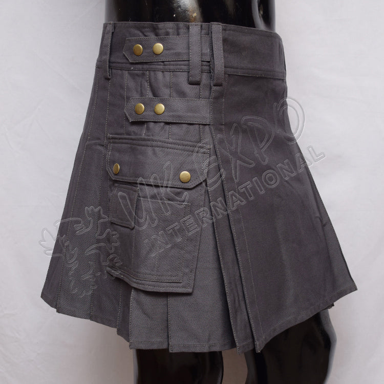 Gray Color Women Utility Kilt