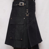 Women Black Utility Kilt 3 Straps