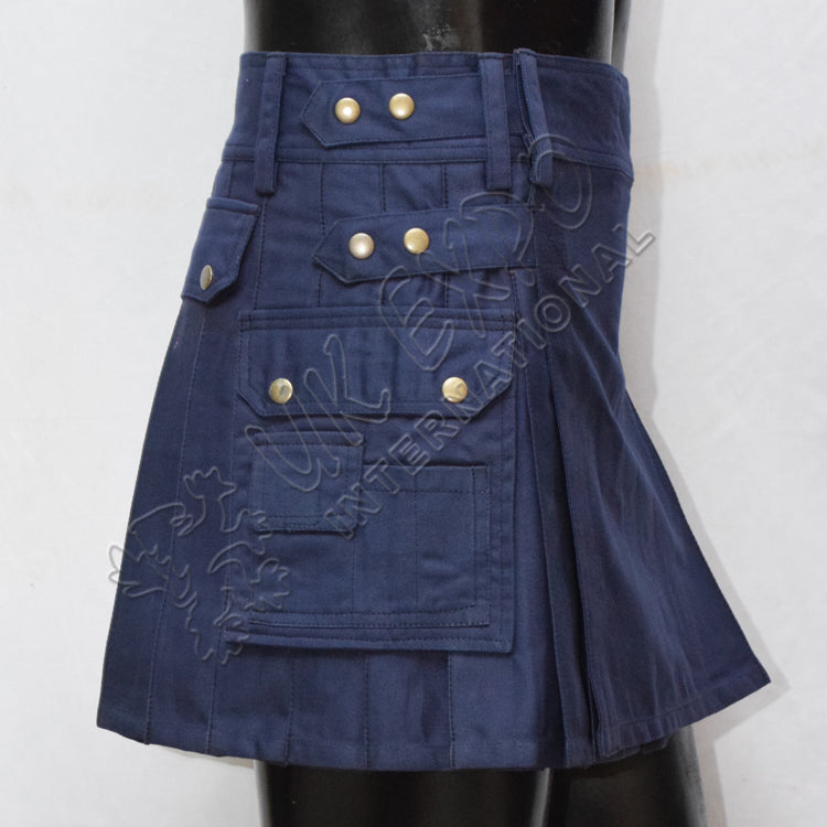 Dark Blue Women Utility Kilt