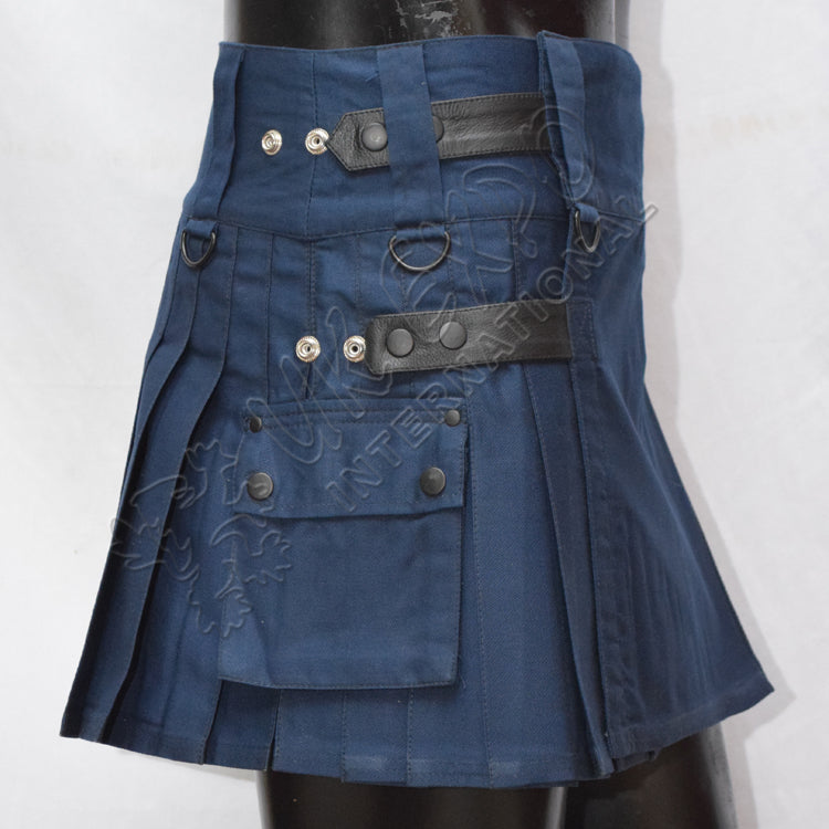 Navy Color Women's Utility Kilt