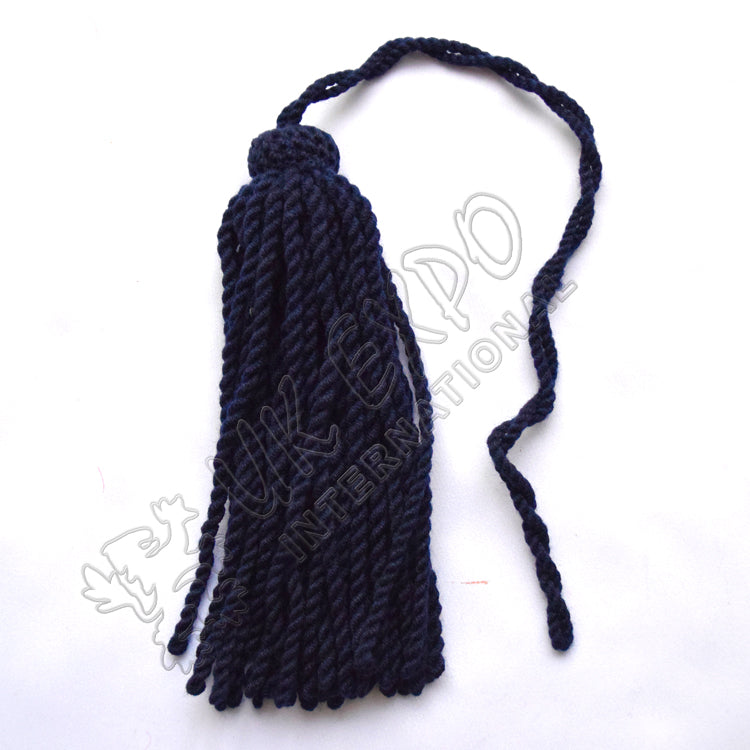 Navy Blue Long Sleeve Woollen Hat Tassels