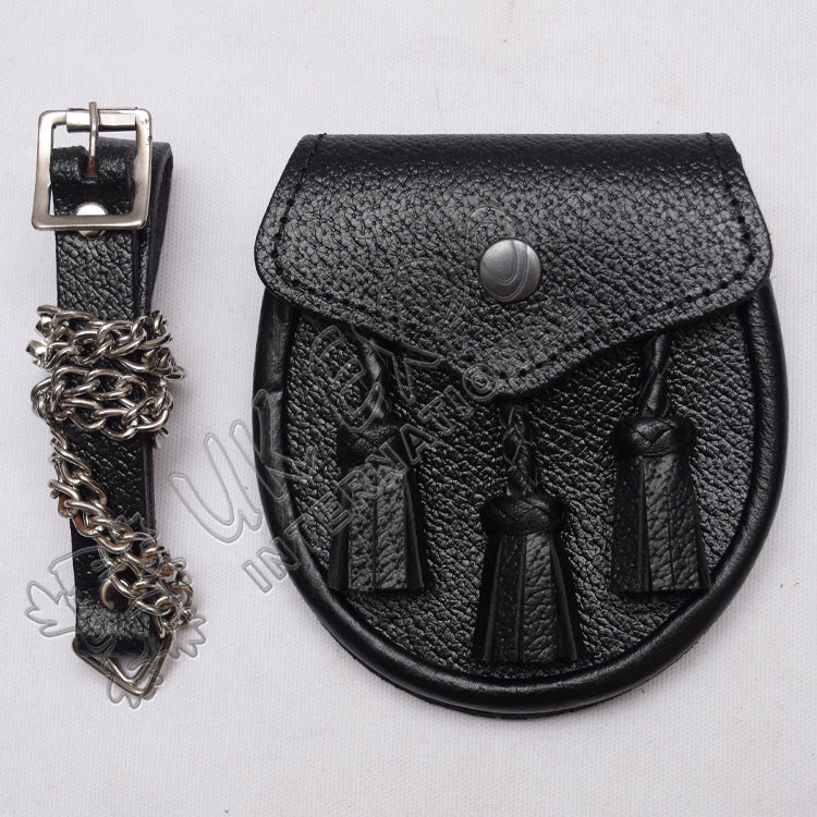 Youth Black Leather Sporran